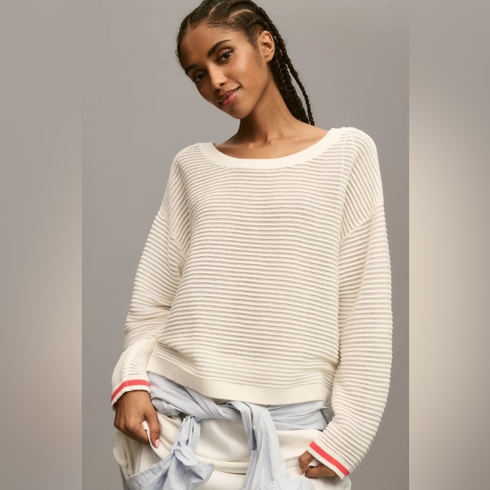 Daily Practice by Anthropologie Long-Sleeve Racing Stripes Top 2X - Picture 2 of 9